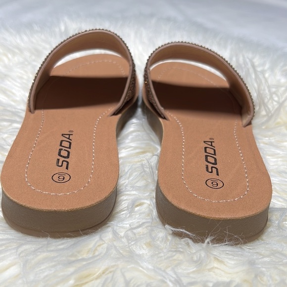 Sandals  SODA Size 6.5 copper penny. Rhinestones. Like NWT - Picture 3 of 8